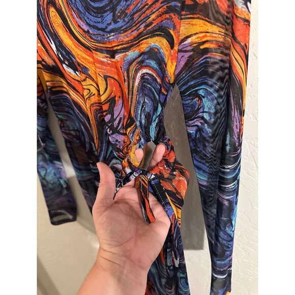 NYC Lost in the Summer Heat Mesh Coverup Dress - Picture 9 of 11